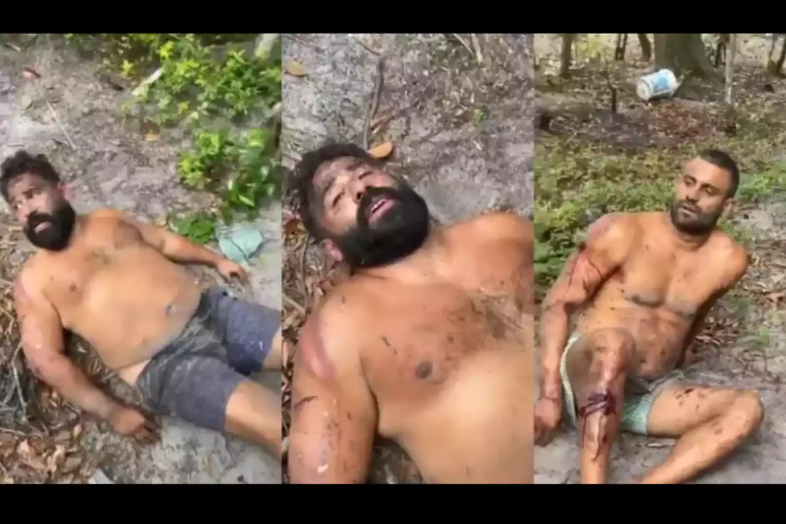 Hombres al momento de ser liberados