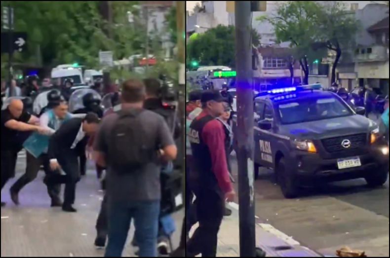 Los hinchas de San Lorenzo corrieron a Moretti y tuvo que escapar en un patrullero