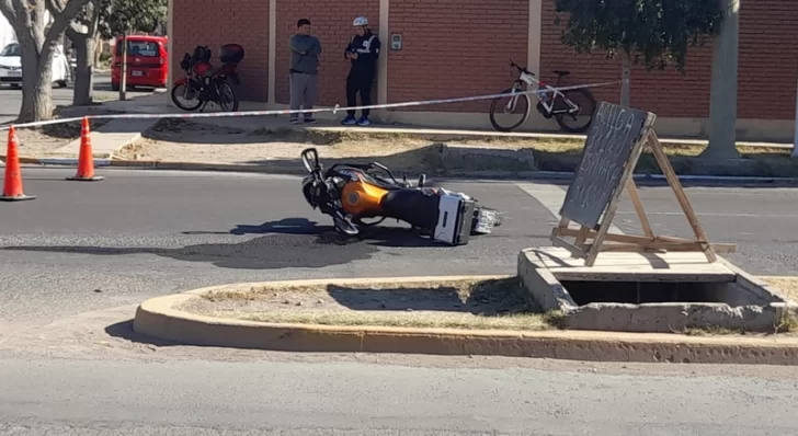 La moto en que circulaba el “Yaya” Gómez. 