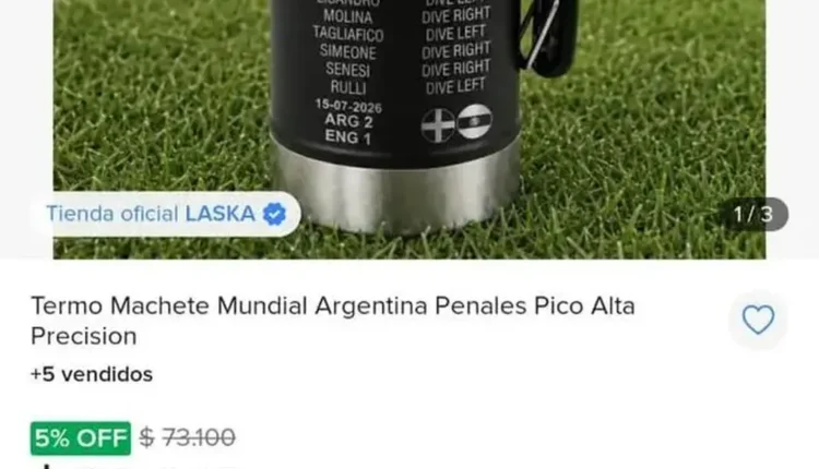 El “termo machete” de Pickford ya es furor: una marca argentina convirtió el viral del Mundial en un éxito de ventas
