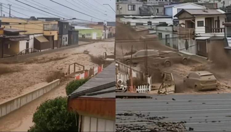 Un aluvión arrastró hasta los autos en una zona de Chile y emitieron alerta por emergencia