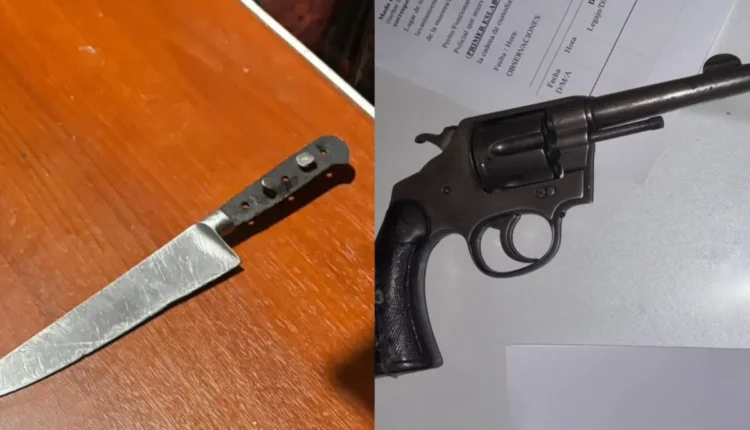 Amenazó de muerte a su hermano con un cuchillo y un arma de fuego y terminó detenido en Rawson