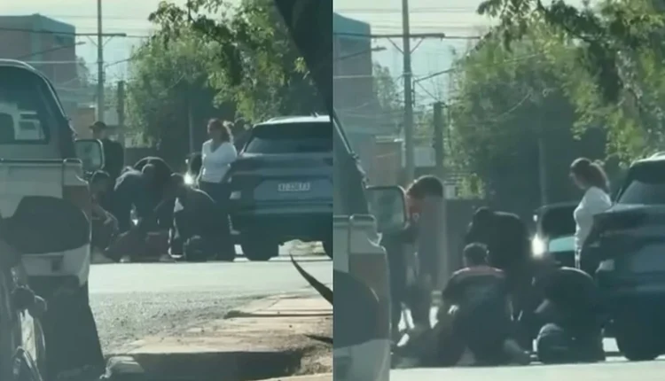 Violento choque entre una camioneta y una moto en Capital: hay un motociclista herido de urgencia