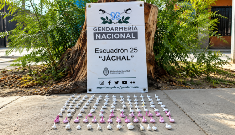 Operativo de Gendarmería en Jáchal: tres hombres investigados tras el hallazgo de 88 dosis de cocaína