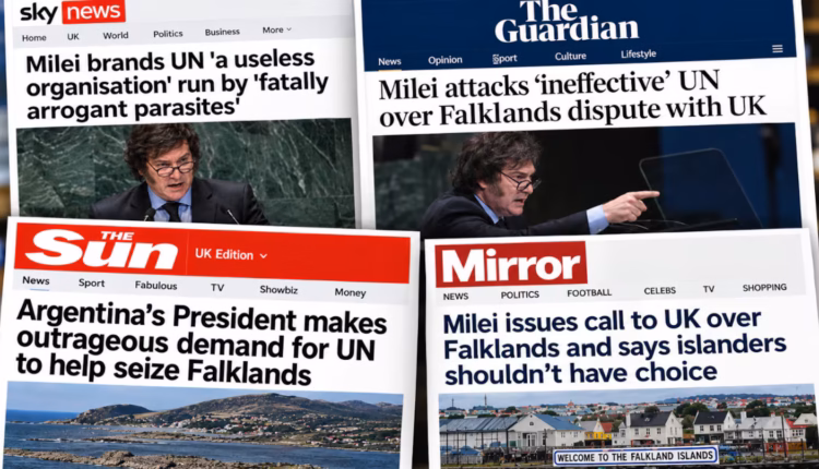 “Una exigencia escandalosa”: cómo reaccionaron los medios británicos al discurso de Javier Milei en la ONU