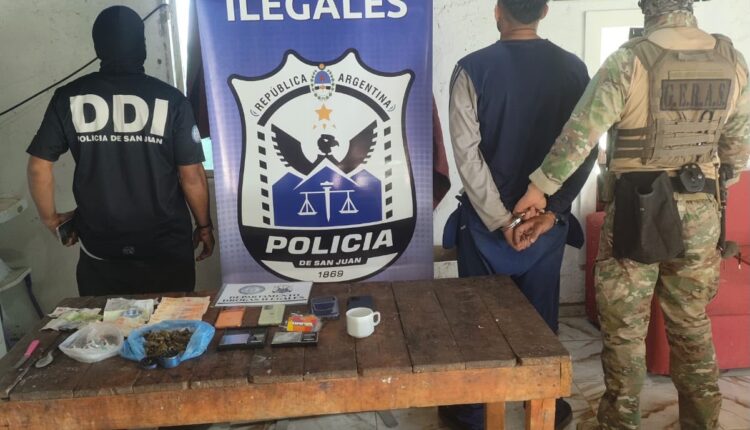 Cayó una pareja acusada de vender droga en Ullum: secuestraron cocaína, marihuana y dinero