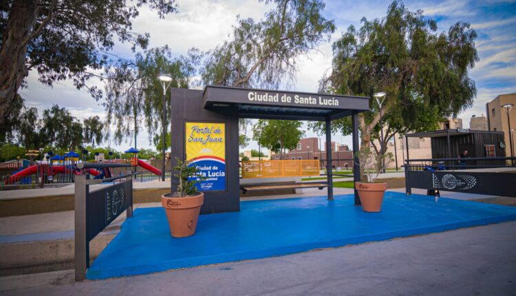 Santa Lucía renovó la plaza  del Barrio Santa Lucia con nuevos juegos, luces LED y espacios para la comunidad